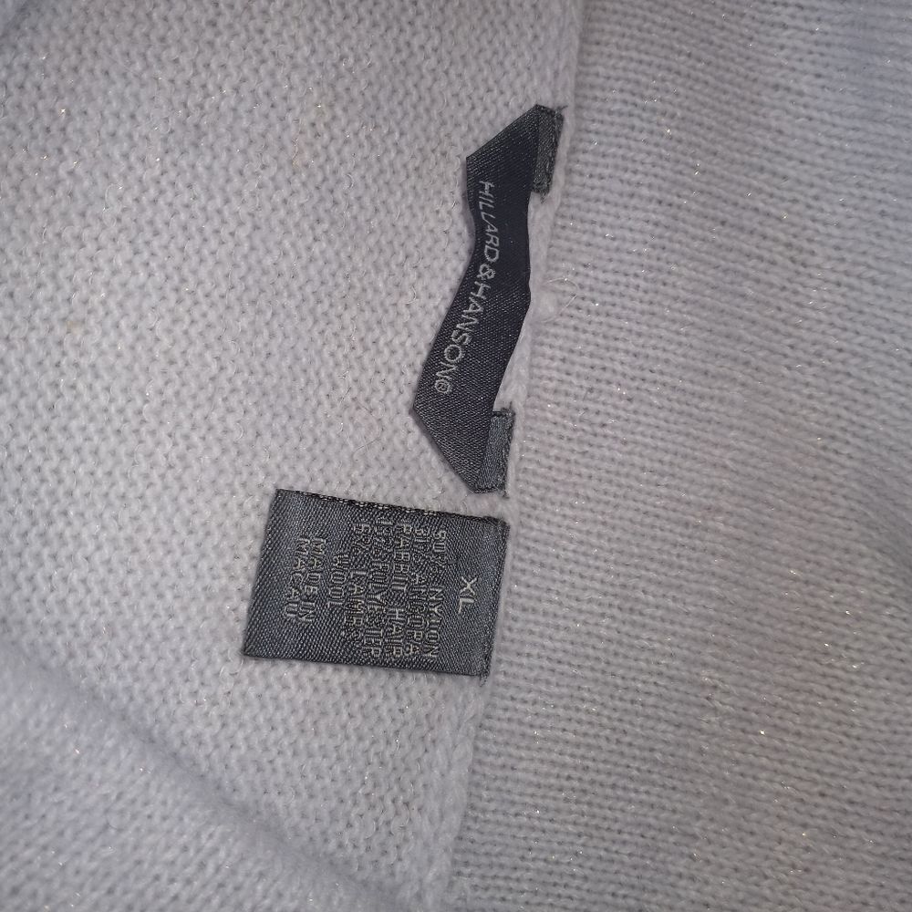 Hillard Hanson XL Blue AngoraWool Blend RaglanLslv Knit CowlNeck WomenTopSweater - Picture 5 of 10